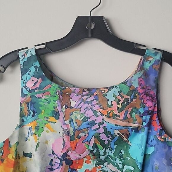 NEW Amanda Uprichard S Peplum Blue Retro Tank Top Cotton Poplin Stretchy Fitted - Picture 4 of 11